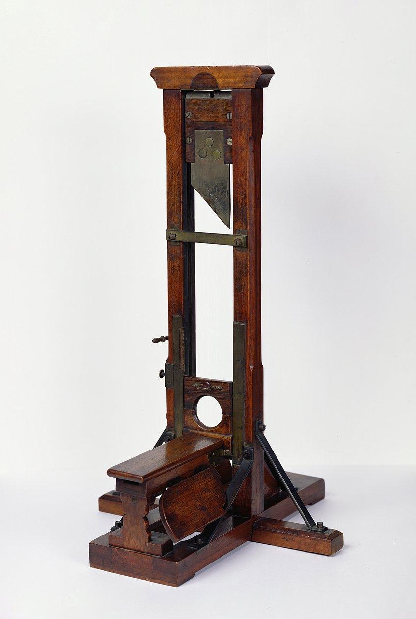Modelo reduzido de guilhotina (madeira e metal) (ver também 216411) de French School