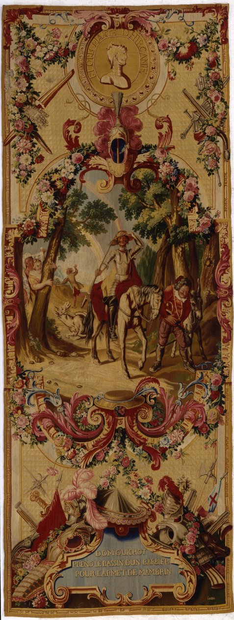 Tapeçaria de Regence Gobelins com a história de Dom Quixote, 1717-18 de French School