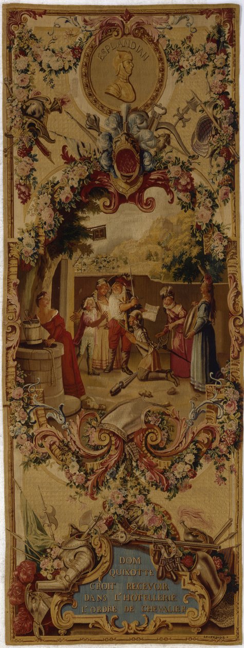 Tapeçaria de Regence Gobelins com a história de Dom Quixote, 1717-18 de French School