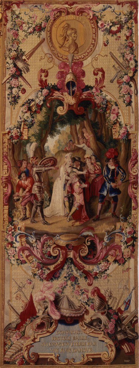 Tapeçaria de Regence Gobelins com a história de Dom Quixote, 1717-18 de French School