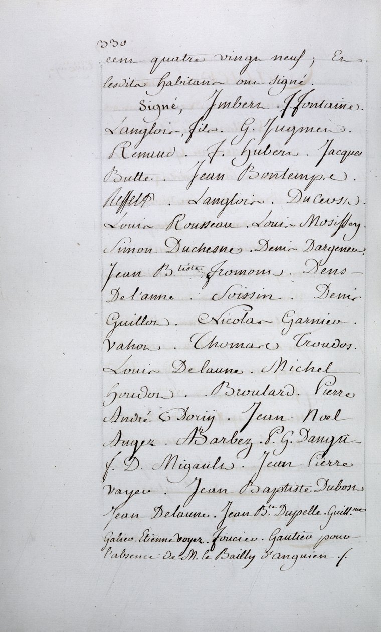 Registro de queixas da paróquia de Taverny, página 330 com assinaturas, abril de 1789 de French School