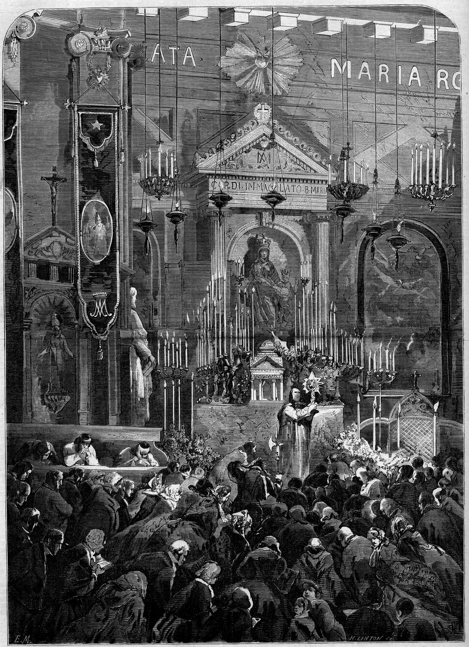 Cerimônia religiosa durante o mês de Maria (maio), Paris de French School