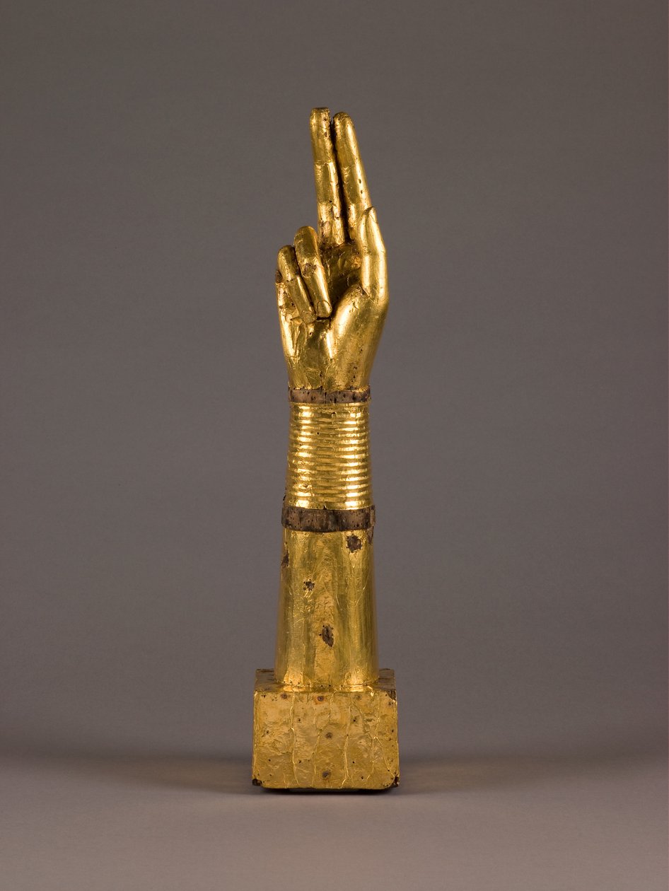 Braço de Relicário, c.1050-1100 (madeira e folha de ouro) de French School