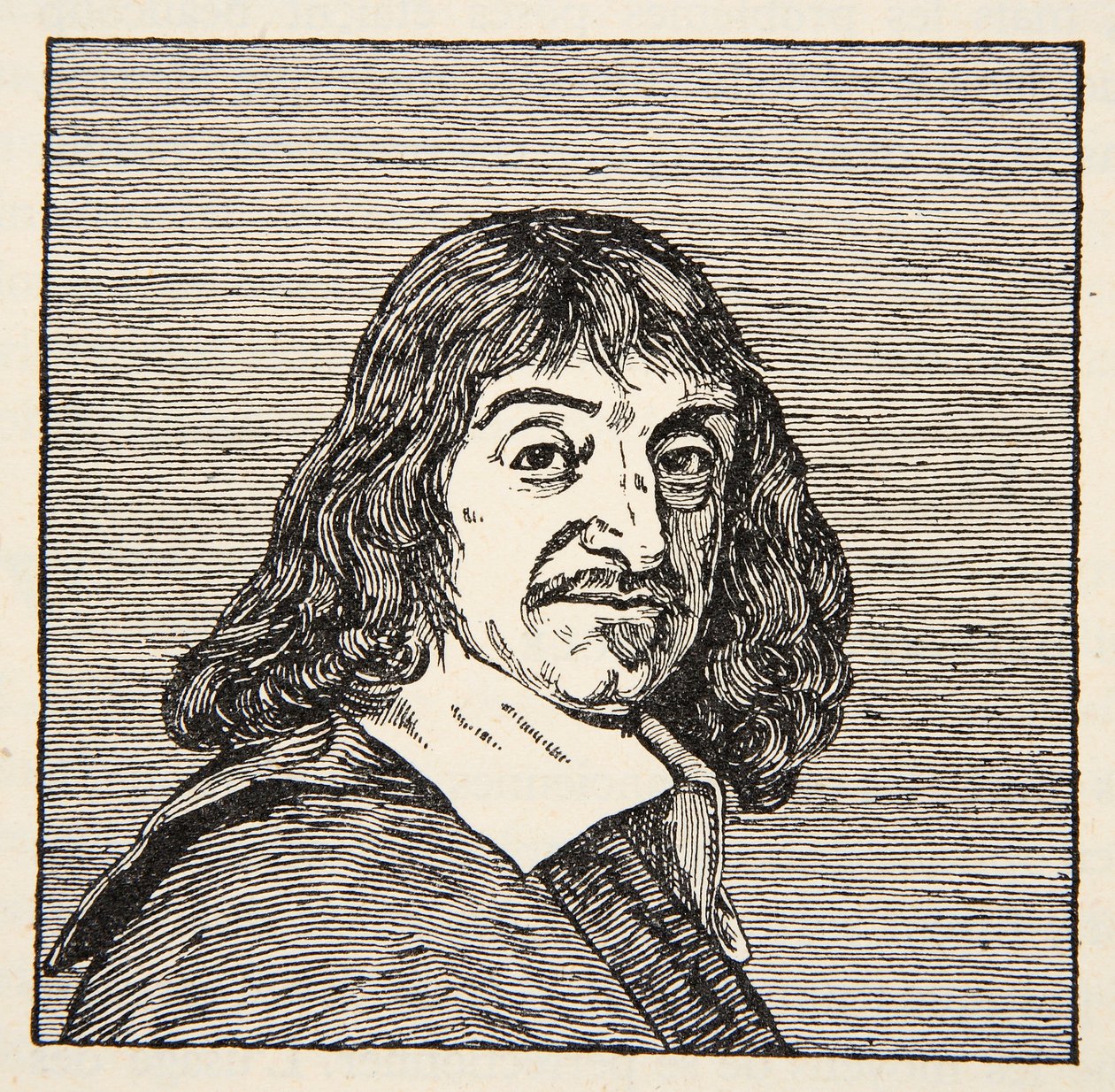 René Descartes, cópia de Boris Mestchersky (d.1957) Ilustração da História da Francaise Nacional, Ciências, Volumes I e II, de Gabriel Hanotaux (1853-1944), 1924 de French School