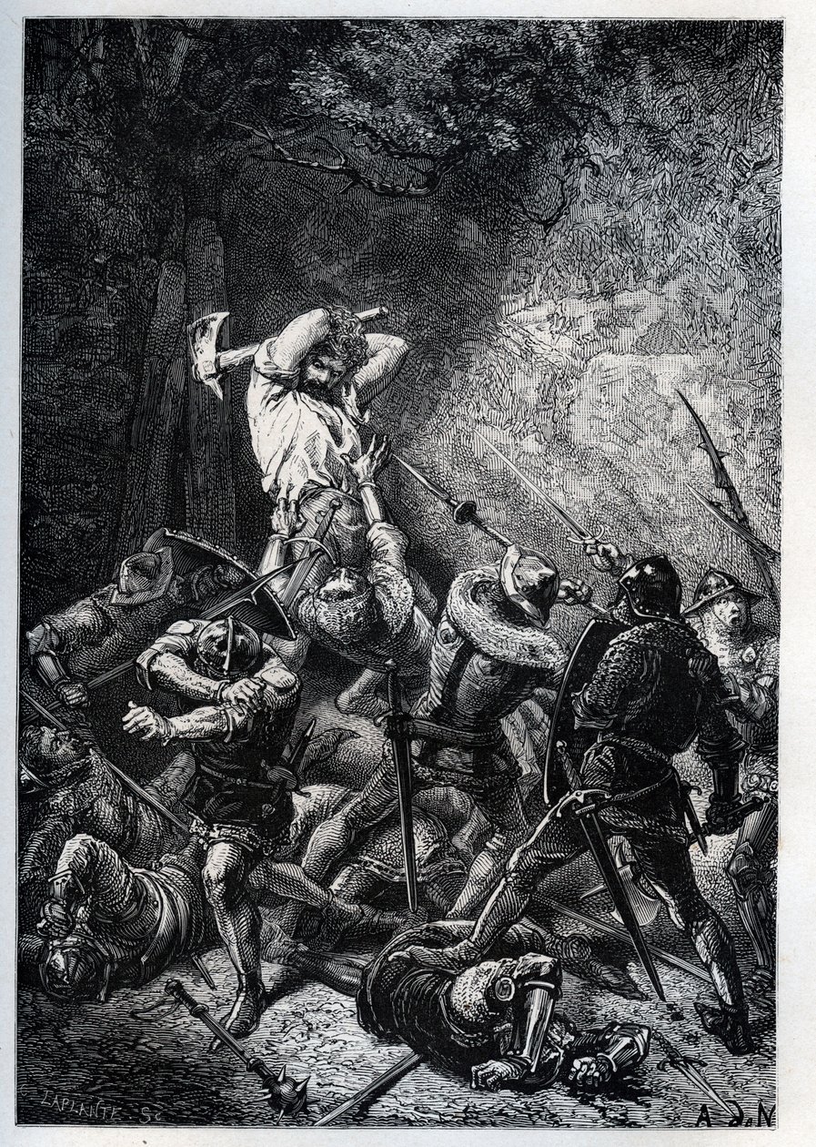 Representação do Grand Ferre (ou Ferret) (ca. 1330-ca. 1358) heros picard de la Guerre de Cent Years
