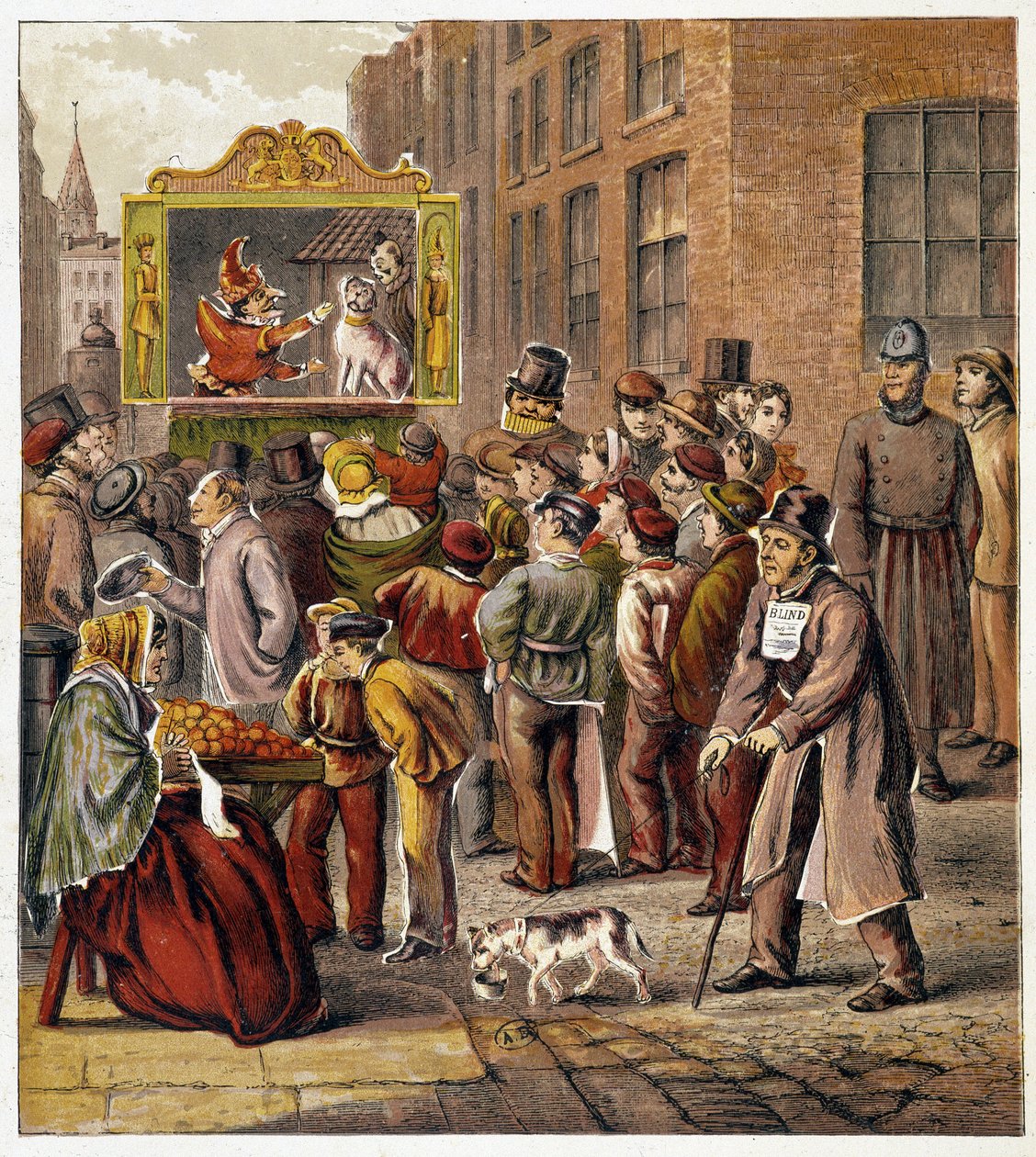 Representação de Guignol - em "Magasin des petits enfants" de French School