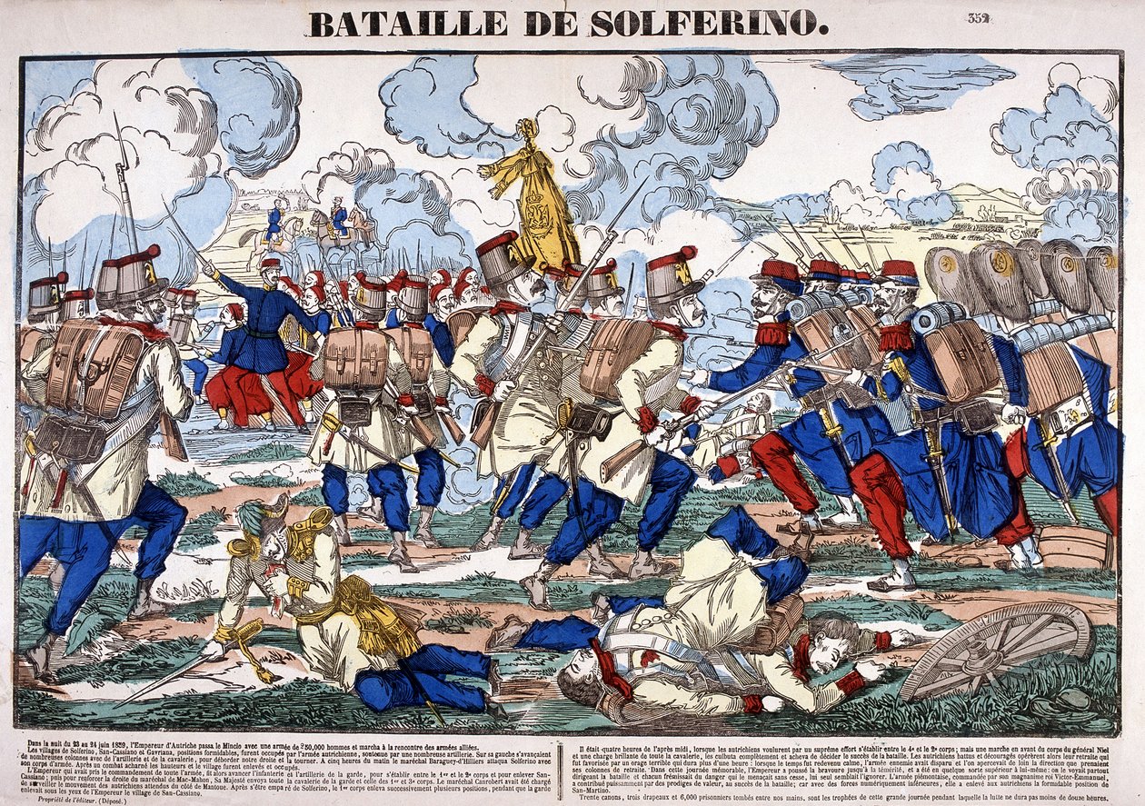 Representação da Batalha de Solferino, 24 de junho de French School