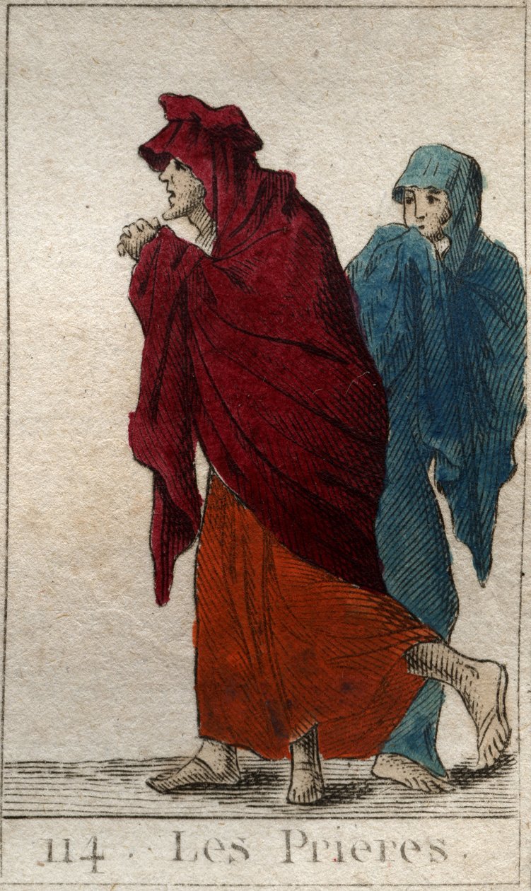 Representação das Preces (ou Lites), filhas de Júpiter, na forma de mulheres velhas, coxo e humilde. (Representação das Litae (Orações), como mulheres velhas, coxo e humilde. Da "Mitologia da Juventude", de Pierre Blanchard 1803. de French School