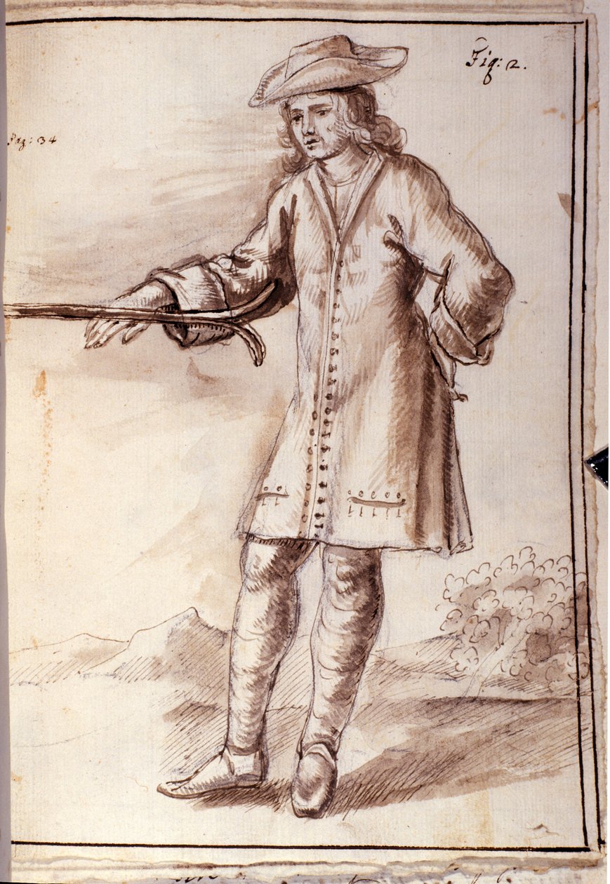 Rhabdomancy - rhabdomancy - sourcellerie - em "Física oculta, ou Tratar da varinha de condão e sua utilidade para a descoberta das fontes das minas das caches, dos ladrões e dos murtriers fugitivos, etc". - por Pierre Le Lorrain (Abbe de Vallemo de French School
