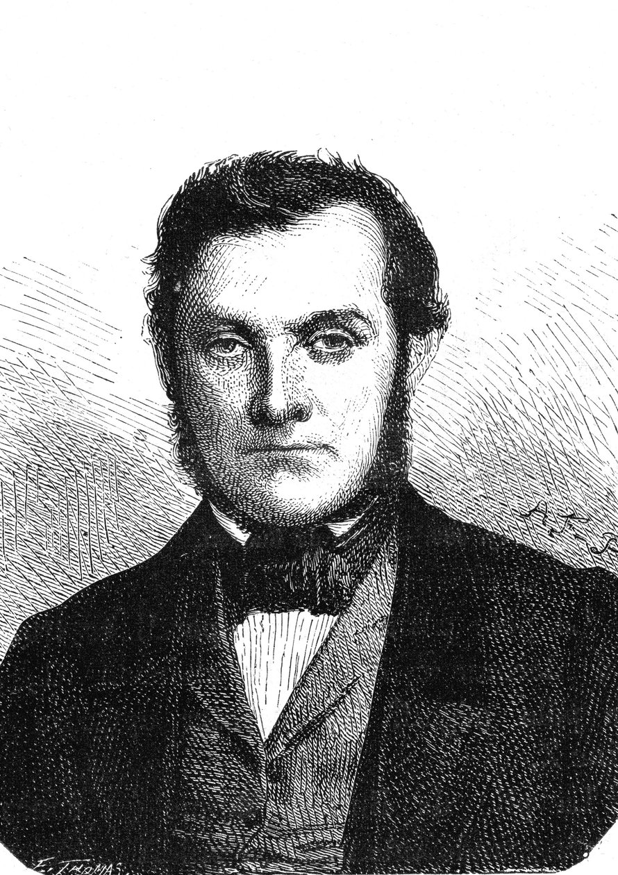 Richard Wilhelm BUNSEN (1811-1899), químico alemão, descobriu o césio e o rubídio. Gravura de 1867 de French School
