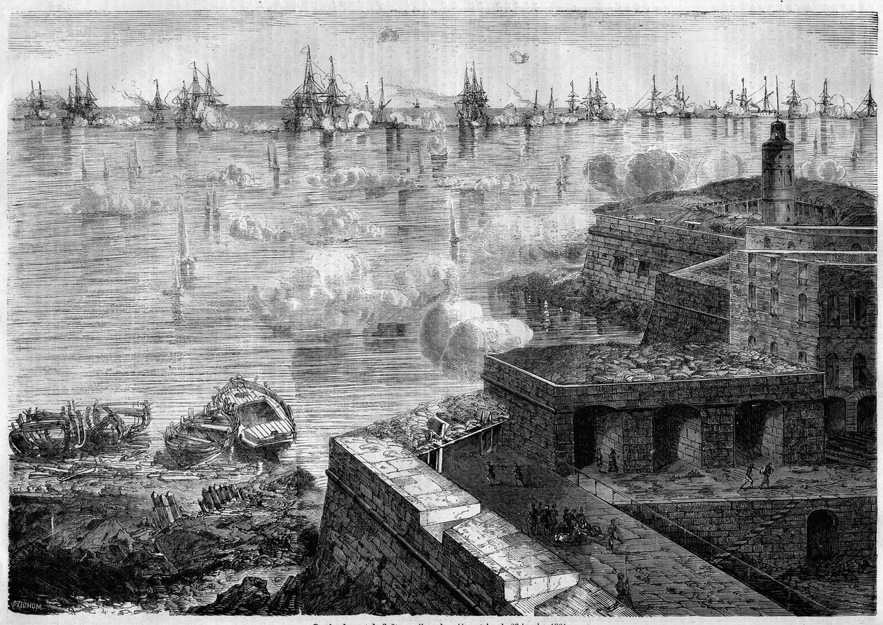 Risorgimento - Expedição das Mil ou Camisas Vermelhas - Siege de Gaete, Itália de French School