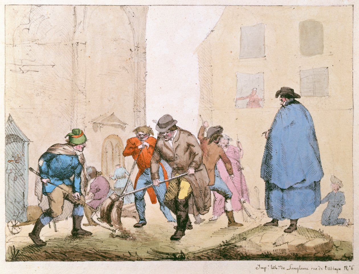 Roadsweepers em Paris, c.1820 de French School