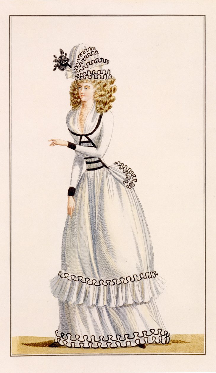 Meia Metade do Vestido de Jornal de Moda e Gota, 1790 de French School