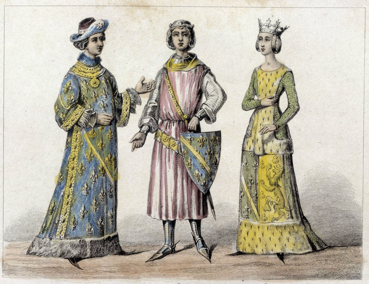 Robert de França e Beatrice de Borgonha, sua esposa, Rei de França. de French School