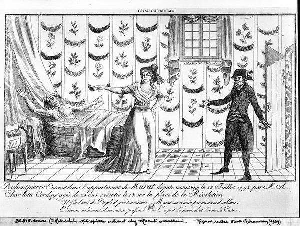 Robespierre Entrando no Apartamento de Marat de French School