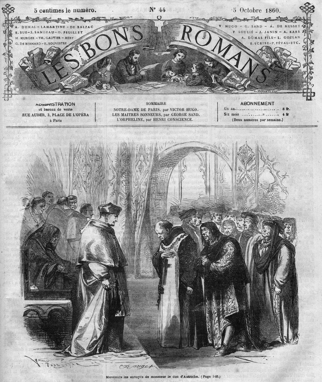 Série romana: "Notre Dame de Paris" de Victor Hugo (1802-1885). Gravação em "Les bons romances". de French School