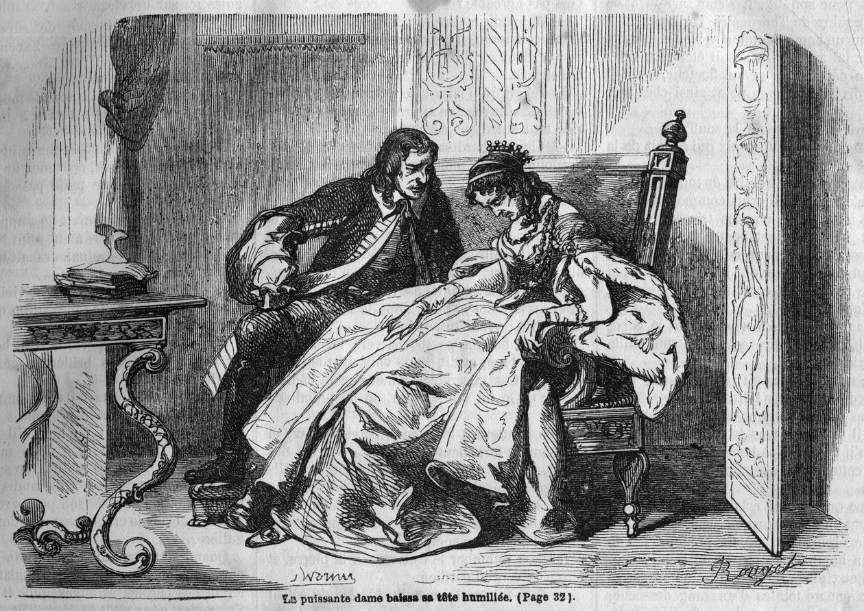 Série romana: "The Green Ladies" de George Sand (Aurore Dupin, Baronne Dudevant) (1804-1876). Gravura em "Les bons romances" (1804-1876). de French School