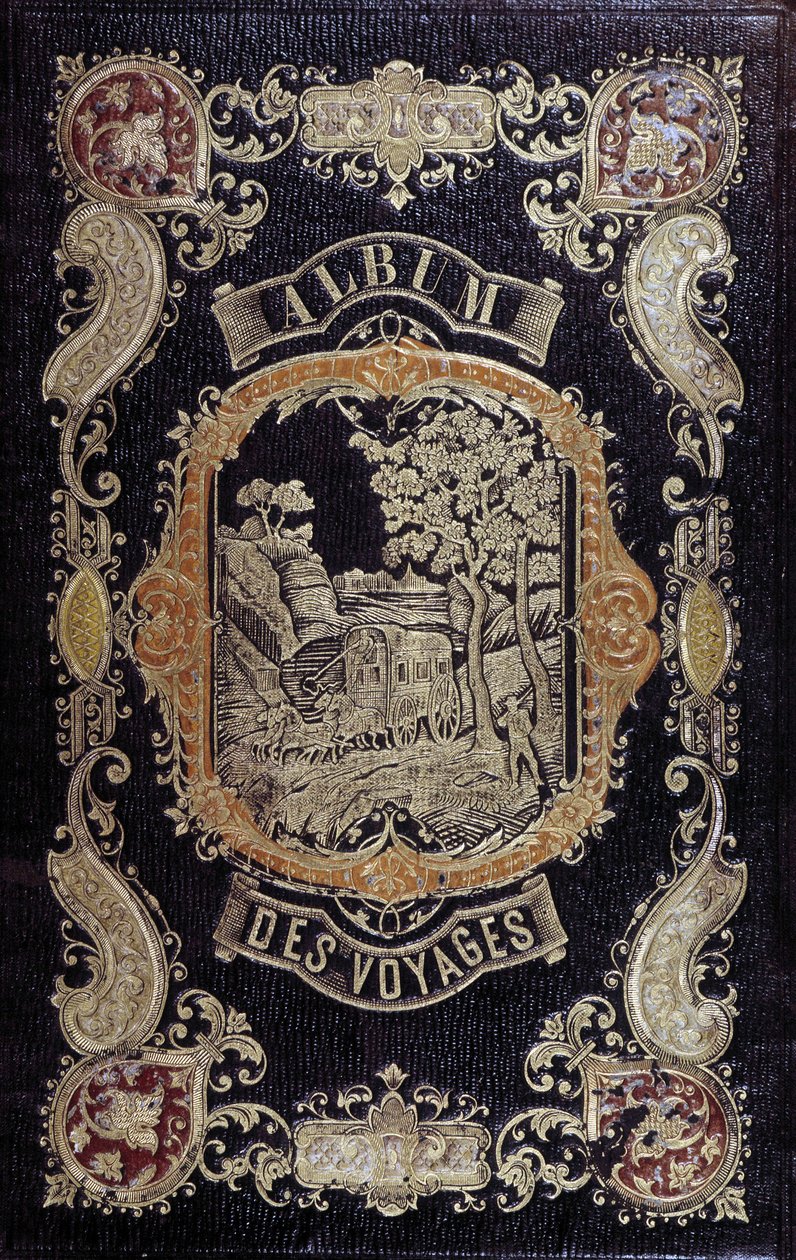 Capa em estilo romântico do "Album des Voyages". de French School