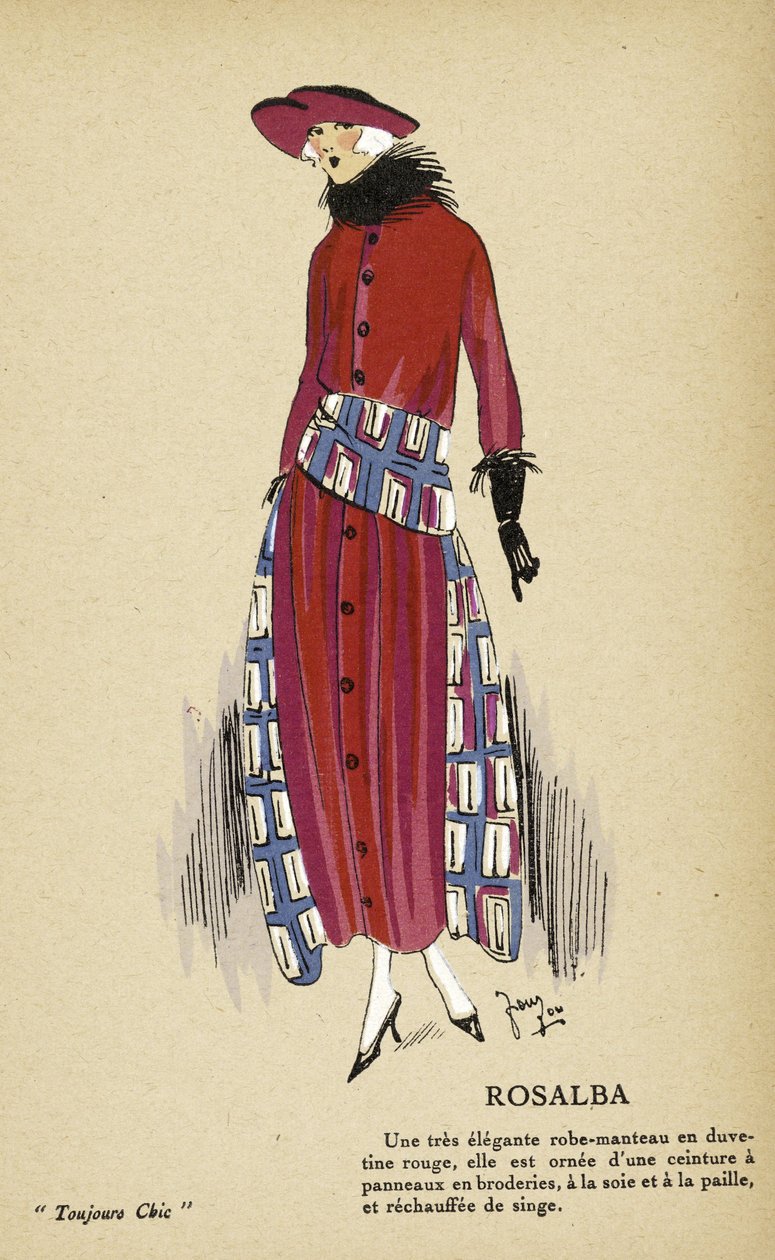Rosalba, de Toujours Chic, pub.1921-22 (gravura em pochoir) de French School