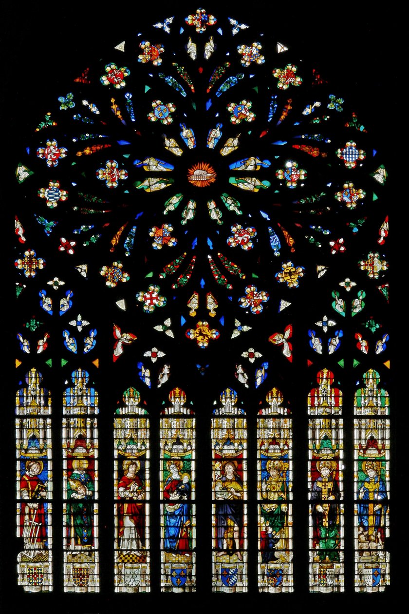 Janela rosa por Jean de Dampmartin de French School