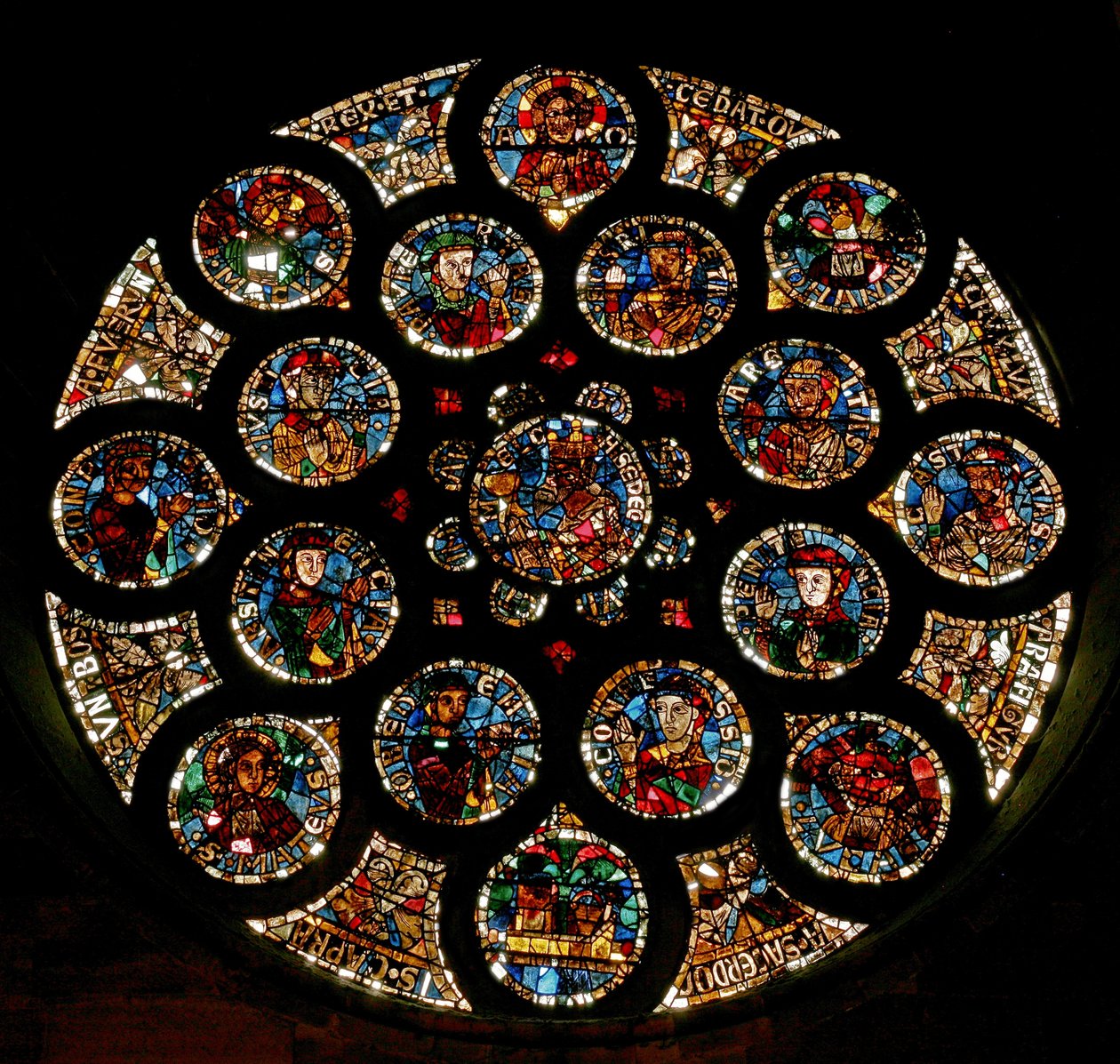Rosácea retratando a Nova Aliança, c.1235 de French School
