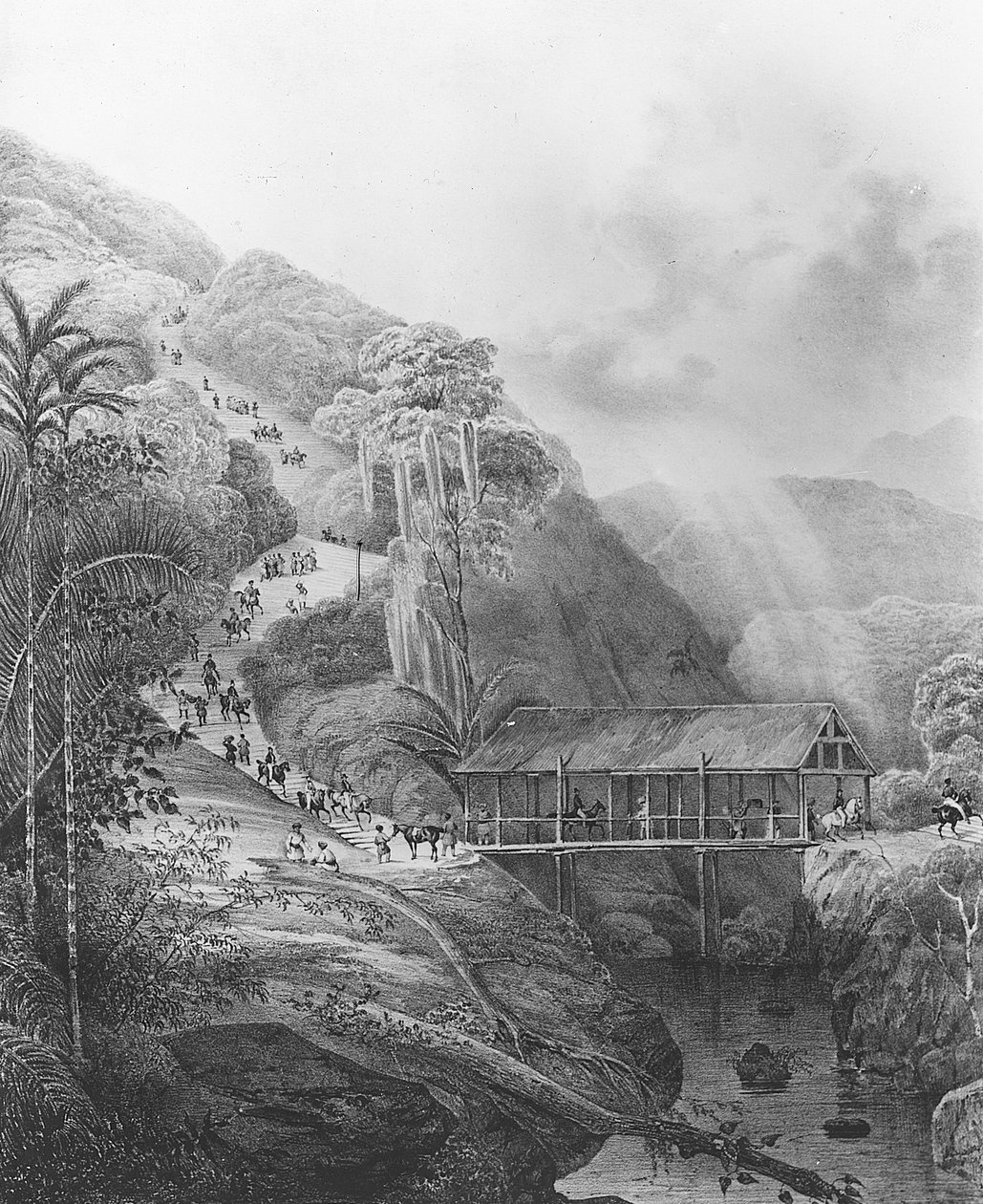 Route de Tondano, nas Ilhas Celebes, da Voyage de l&39;Astrolabe, comandada por Dumont dUrville de French School