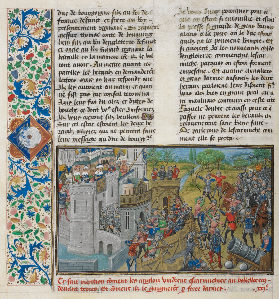 Real 14 E. IV, f.59v Captura de um bastião em Troyes, de 