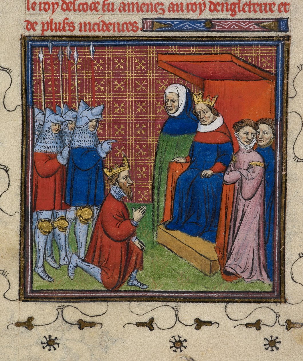 Royal 20 C.V11 John Baliol antes de Edward I, ilustração das 