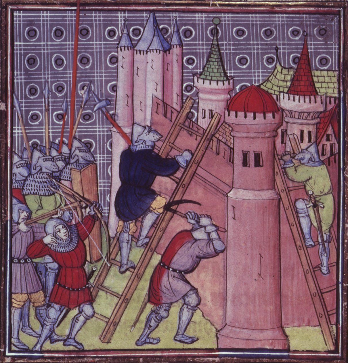 Royal 20 C.VII fol.19 Os franceses destroem Génova, de 