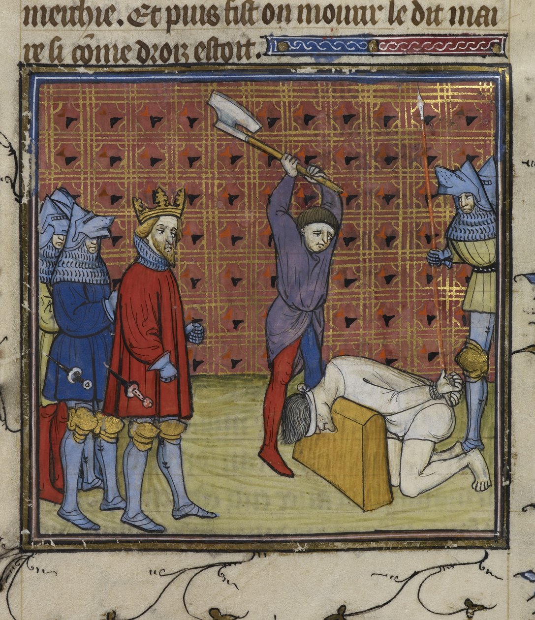 Real 20 C. VII f.134v Líderes da revolta Jacquerie contra a nobreza francesa decapitados por ordem do rei de Navarra, das 