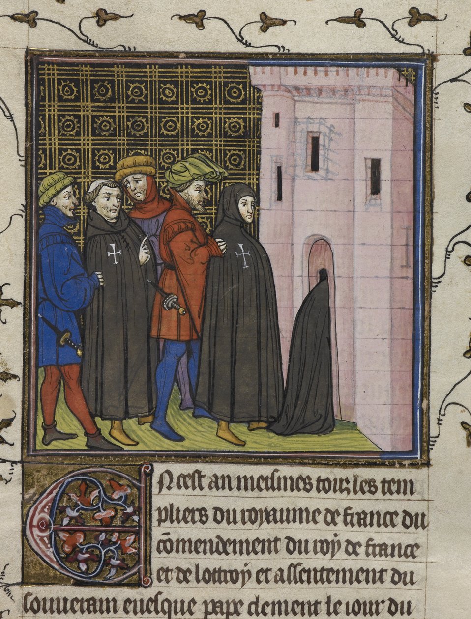 Royal 20 C. VII, f. 42v, Prisão dos Templários, 13 de Outubro de French School