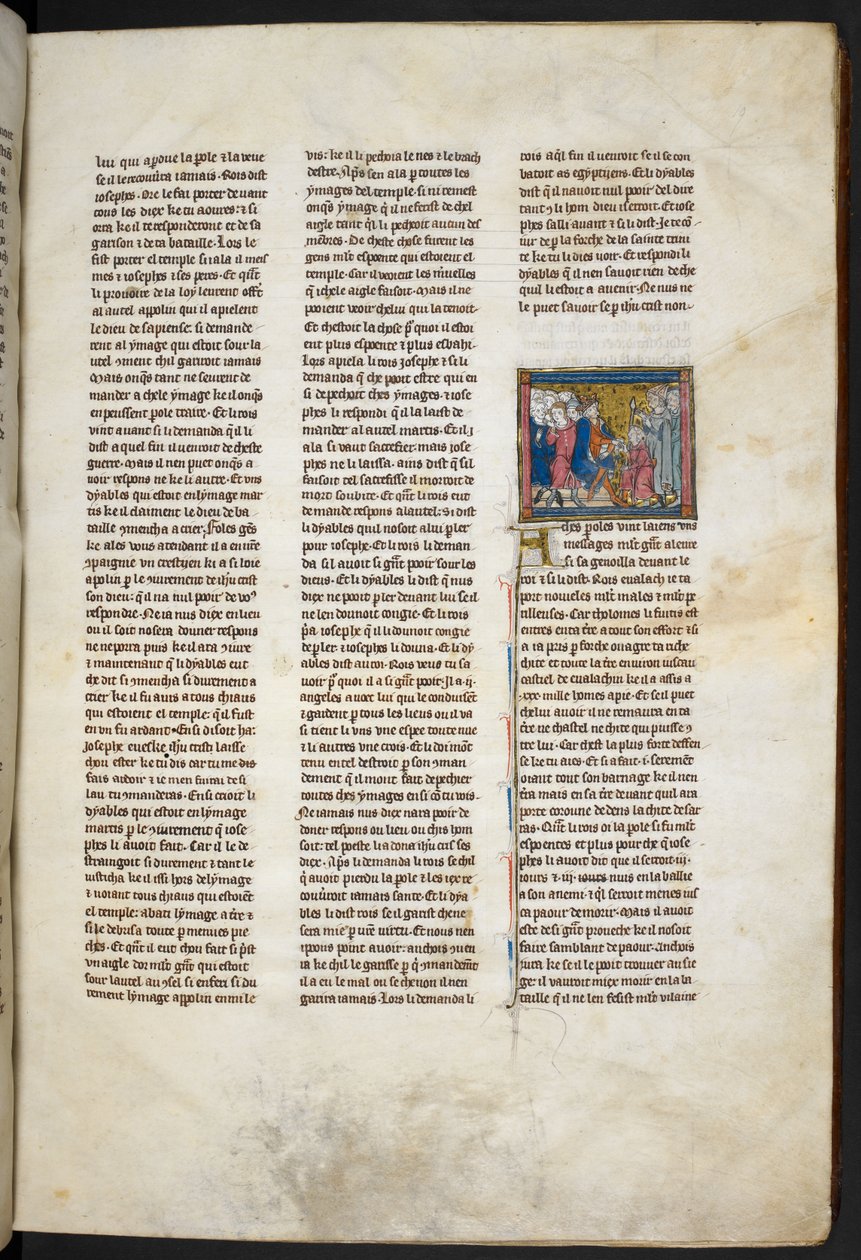 Royal MS 14 E. III, f.19r, ilustração de "Estoire del Saint Graal, La Queste del Saint Graal, Morte Artu", c.1315-25 (velino) de French School