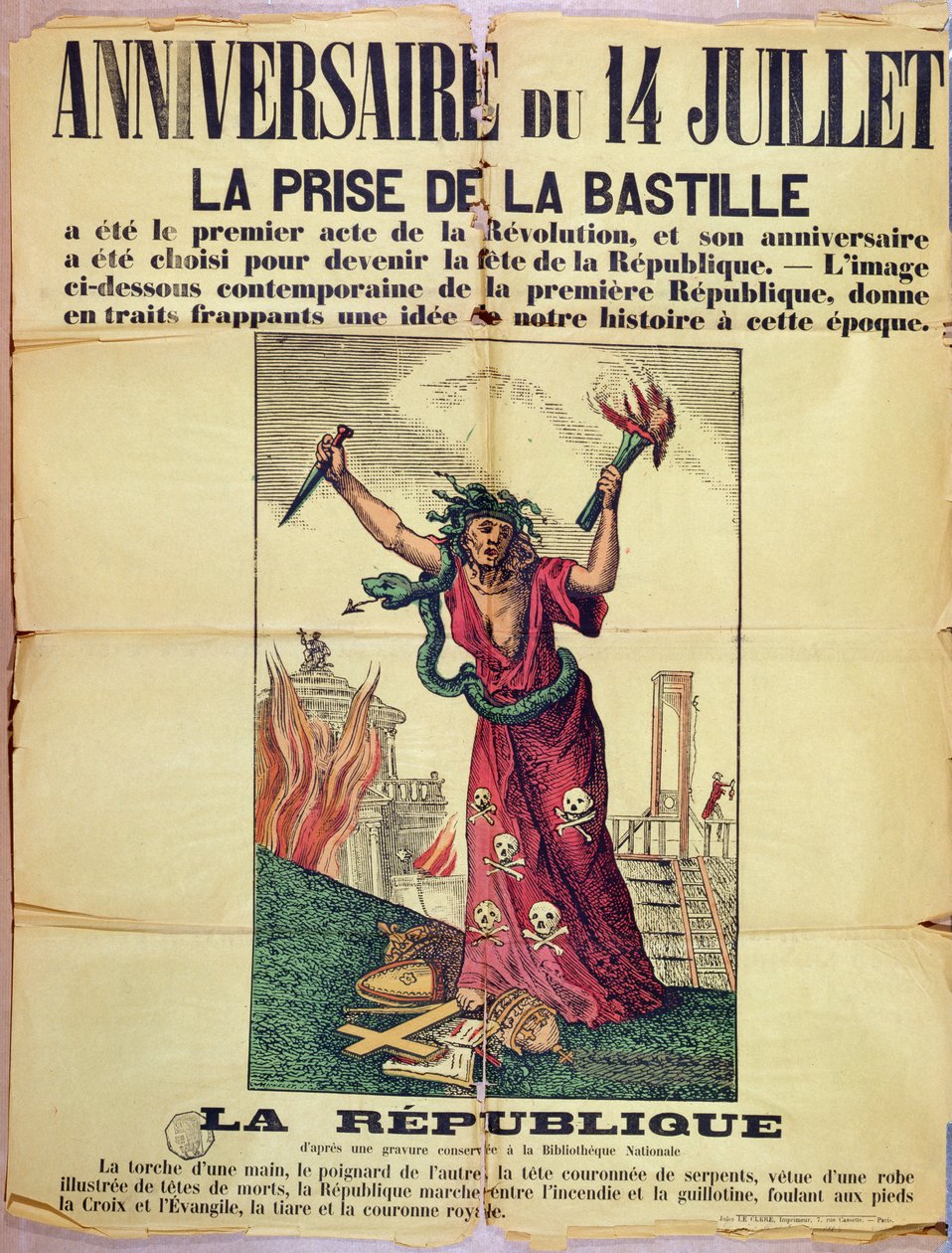 Cartaz realista e católico que rejeita a celebração do Quatorze Juillet, 1880 de French School