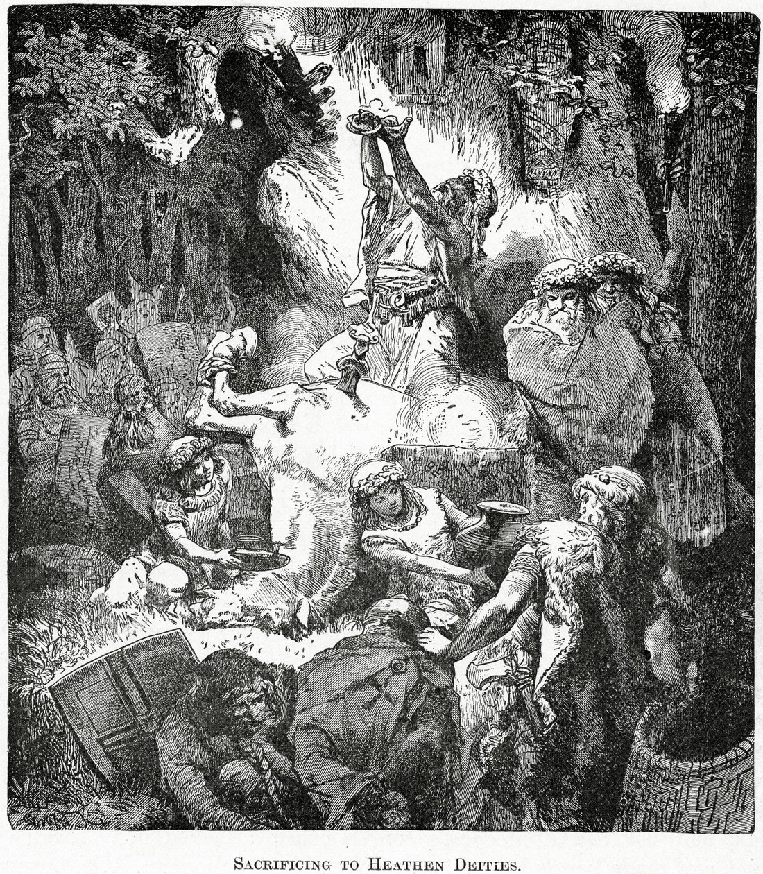Sacrificando-se às Deidades pagãs, c.1890 de French School