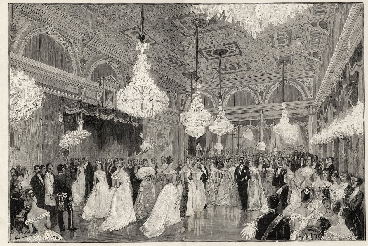 Sadi Carnot (1837-1894) Presidente francês de 1887 a 1894 e sua esposa no palácio Elysee - Sadi Carnot, presidente da República Francesa e sua esposa - As festas da presidência - o novo salão de baile no Palais de L