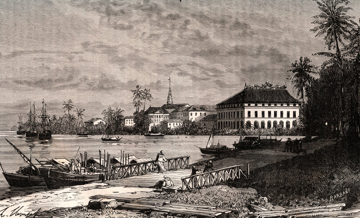 Saigão - Vietnã - Cidade Ho-Chi-Minh (Cidade Ho Chi Minh) - gravura em "La France illustree: geography, history, statistical administration" de V.-A. Malt-Brown. 1884 de French School