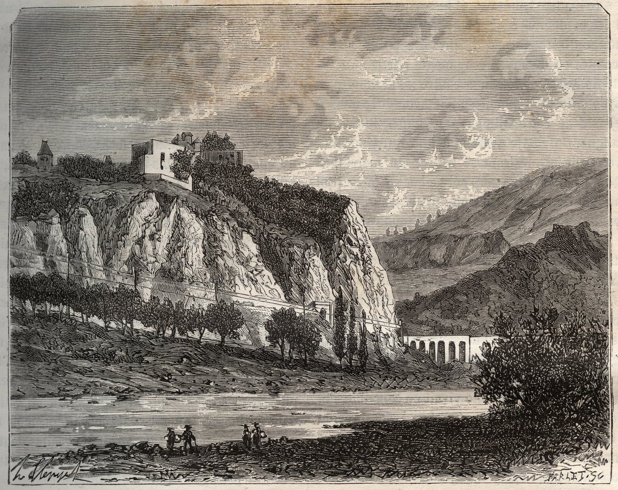 Saint-Paul-en-Cornillon (Saint Paul en Cornillon) - Loire, na região de Rhone-Alpes - gravura em "La France illustree: geography, history, statistical administration" de V.-A. Malt-Brown. 1884 de French School