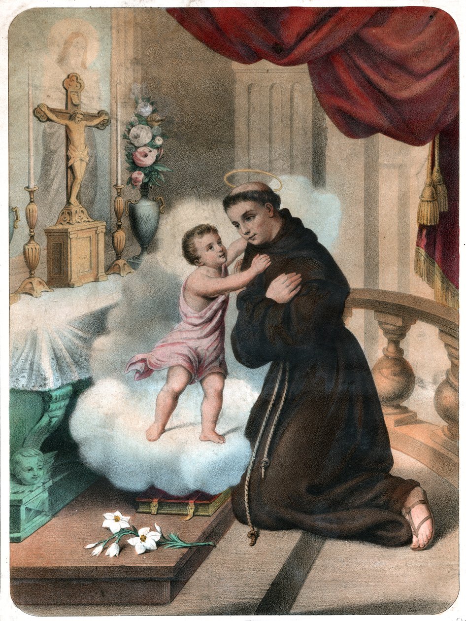 Santo Antônio de Pádua. (Litografia, ca. 1850) de French School