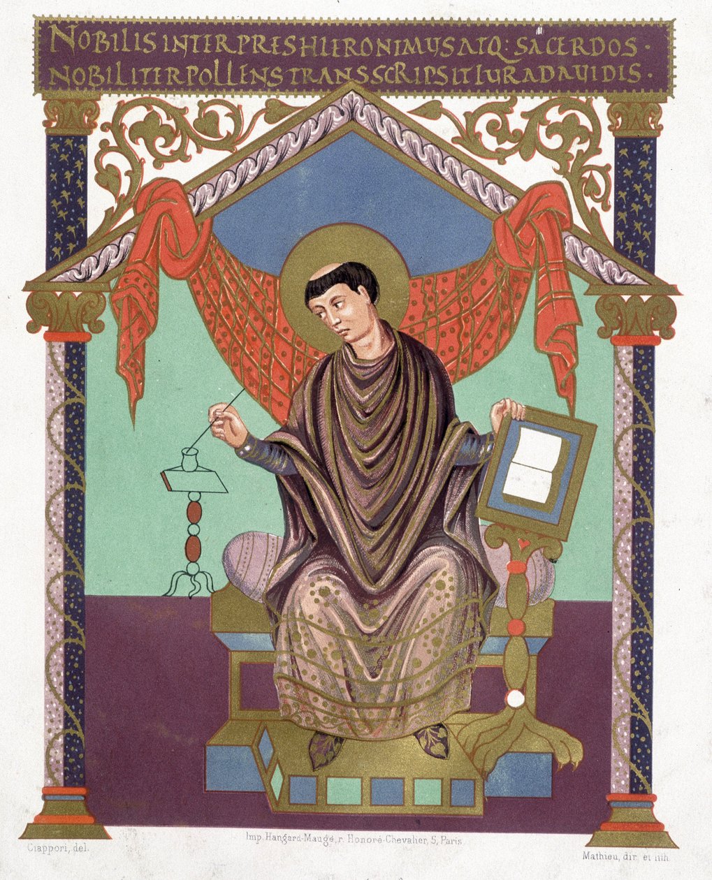 Santo: Jérôme. Em "France in the 9th century". de French School
