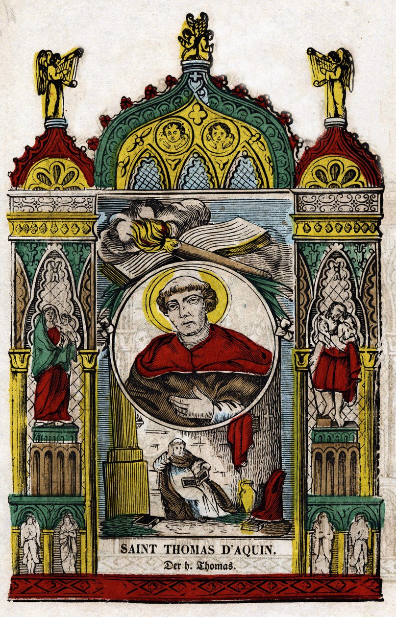 São Tomás de Aquino (1228 - 1274). Imagem de Epinal, primeira metade do século XIX de French School
