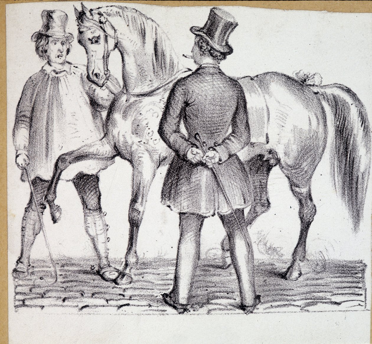 Venda de um cavalo (maquilhagem e cliente). de French School