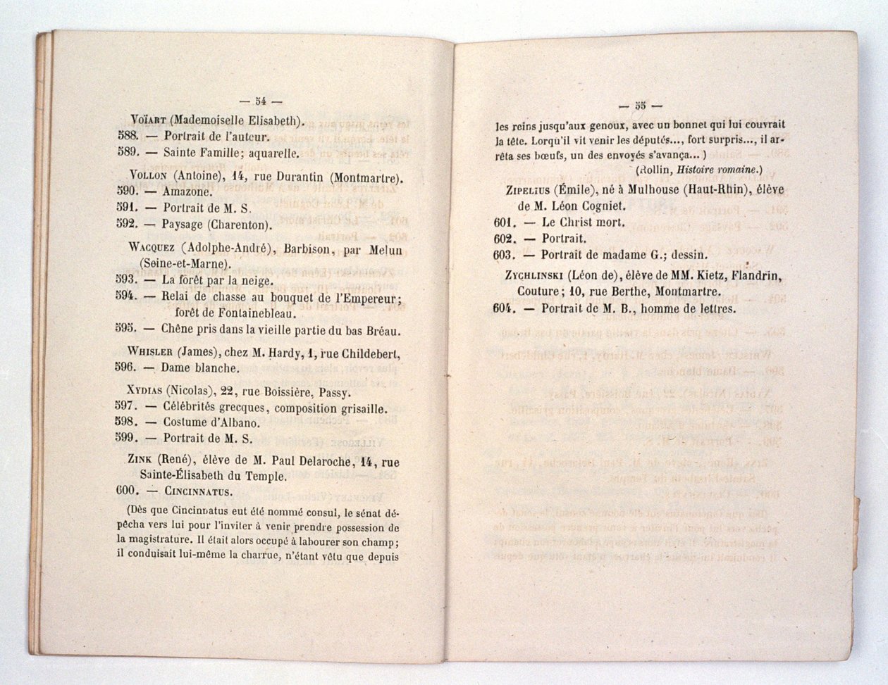 Salon des Recusa entrada de catálogo para Whistlers Dame Blanche (Sinfonia em Branco No.1: The White Girl) 1863 de French School