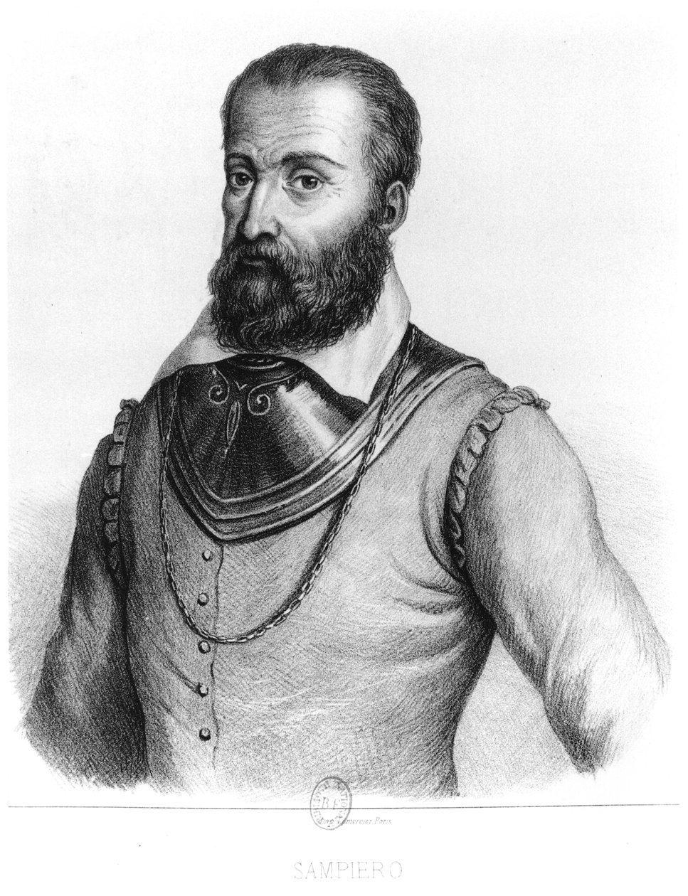Sampiero Corso (1498-1567) ilustração da Histoire ilustrada de la Corse por Jean Ange Galletti (1804-66) de French School