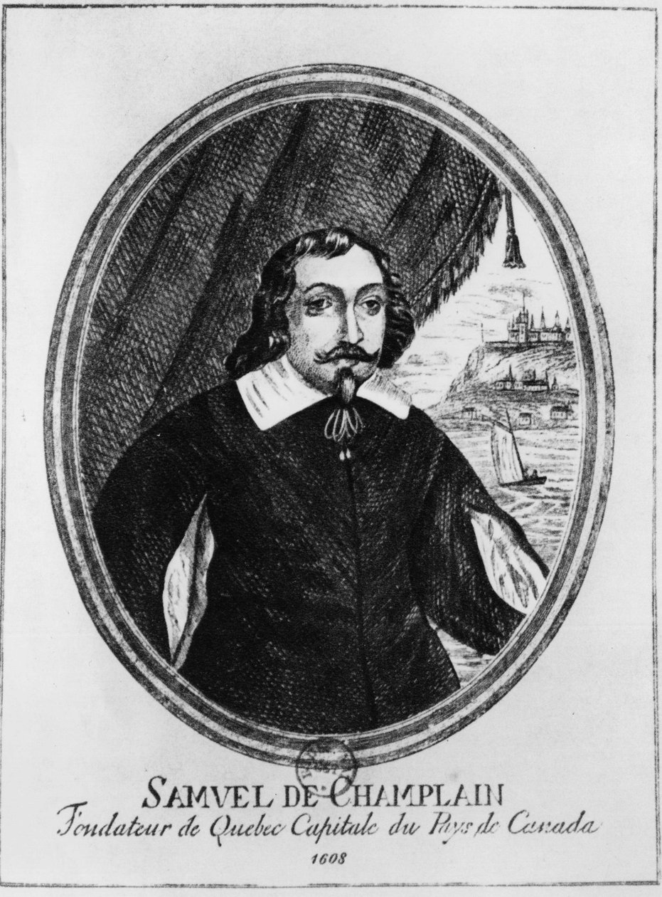 Samuel de Champlain (1570-1635), gravura anônima. de French School