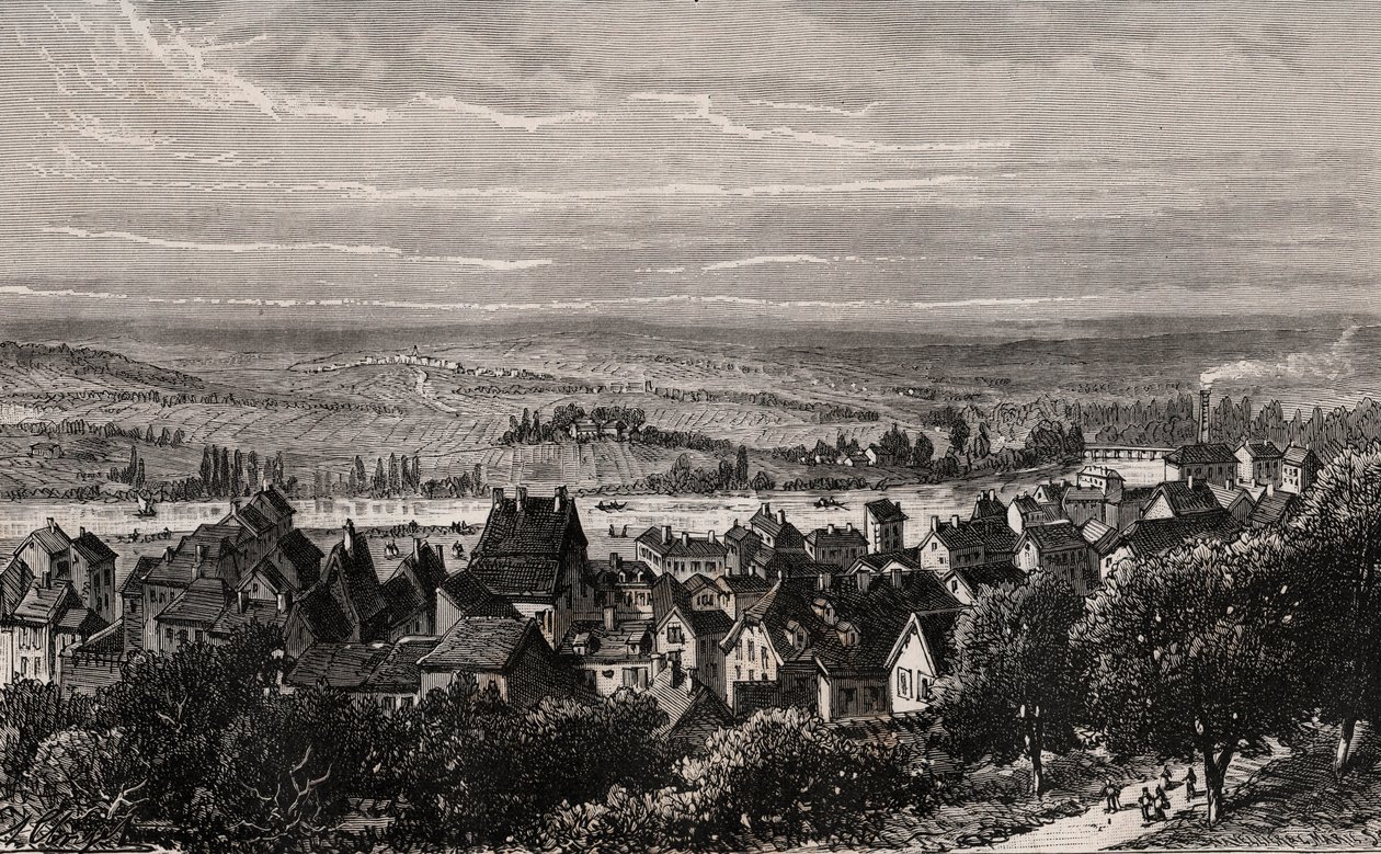 Sarreguemines - Moselle - gravura em "La France illustree: geographie, histoire, administration statistique" de V.A. Malt-Brown. 1884 de French School