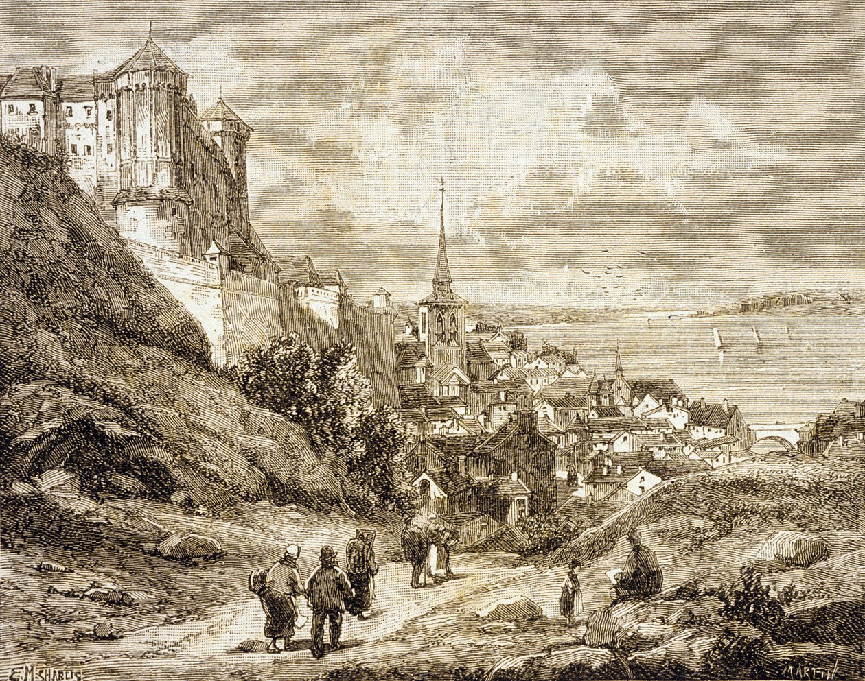Saumur, França (gravura) de French School