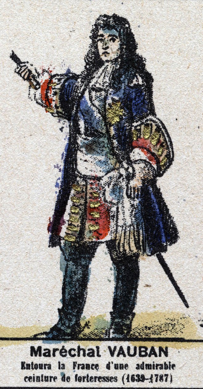 Sébastien Le Prestre de Vauban (1633-1707), marechal da França, em "Galeriede Reis e Rainhas de França e personagens ilustres de 1643 a 1895" Imagem de epinal. de French School