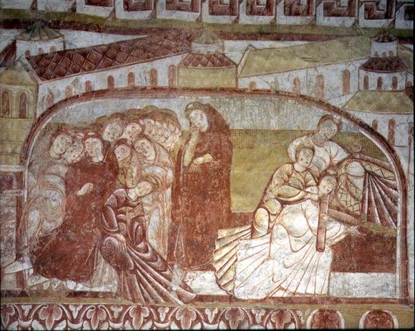 Cena da Vida de um Santo (fresco) de French School