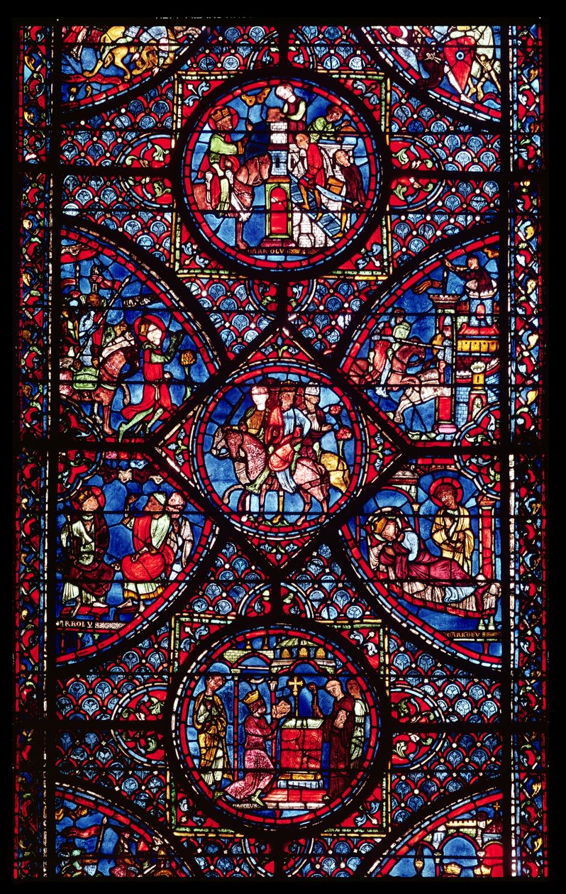 Cenas da Vida de Carlos Magno (747-814) do ambulatório, c.1215-25 de French School
