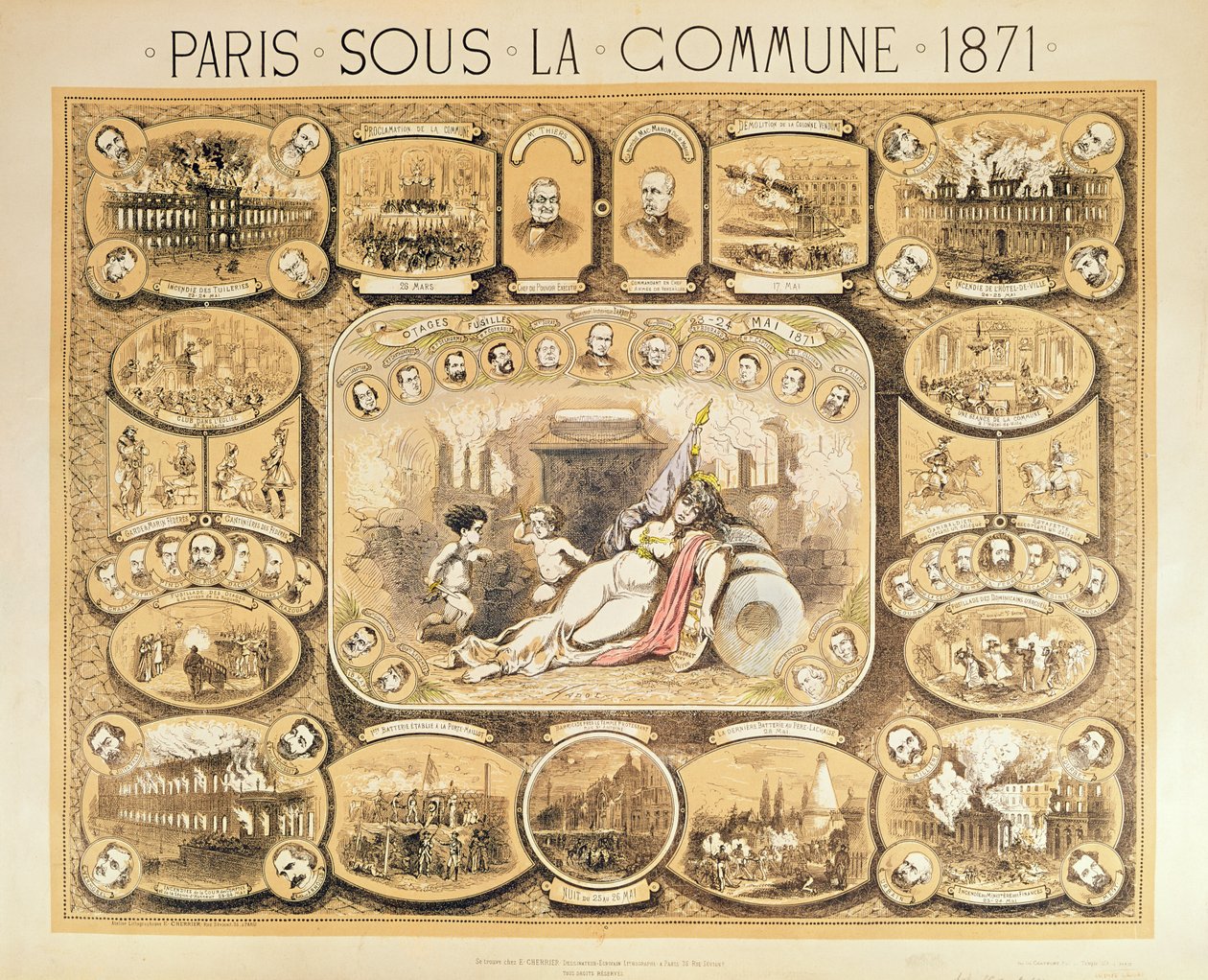 Cenas da Comuna de Paris, 1871 de French School
